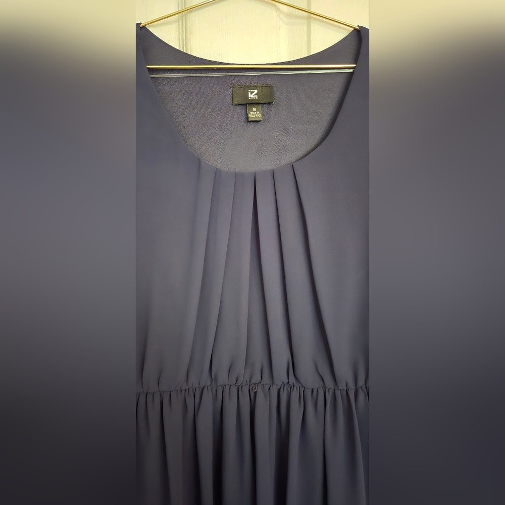 Iz Byer Kohls Navy Blue Scoop Neck Shift Flowy Dress Mini - Picture 3 of 7
